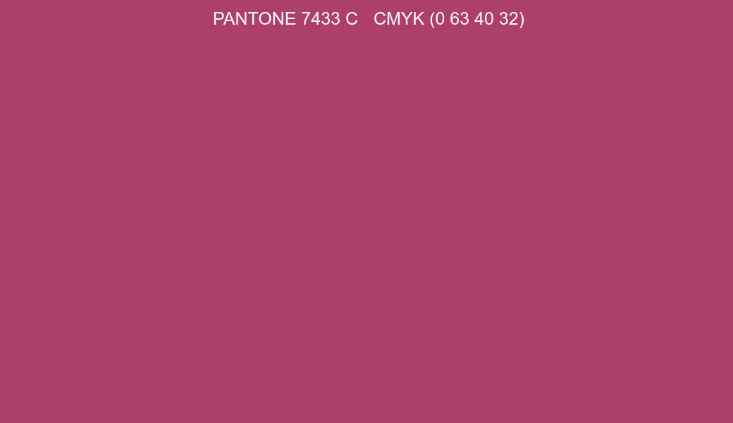 Color PANTONE 7433 C to CMYK (0 63 40 32) converter Color PANTONE 7433 C to CMYK (0 63 40 32) converter