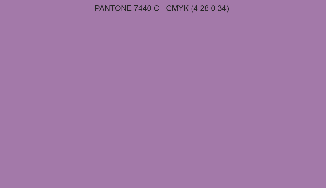 Color PANTONE 7440 C to CMYK (4 28 0 34) converter Color PANTONE 7440 C to CMYK (4 28 0 34) converter