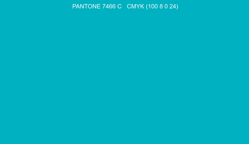 Color PANTONE 7466 C to CMYK (100 8 0 24) converter Color PANTONE 7466 C to CMYK (100 8 0 24) converter