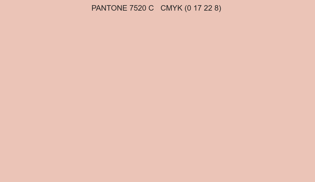 Color PANTONE 7520 C to CMYK (0 17 22 8) converter Color PANTONE 7520 C to CMYK (0 17 22 8) converter