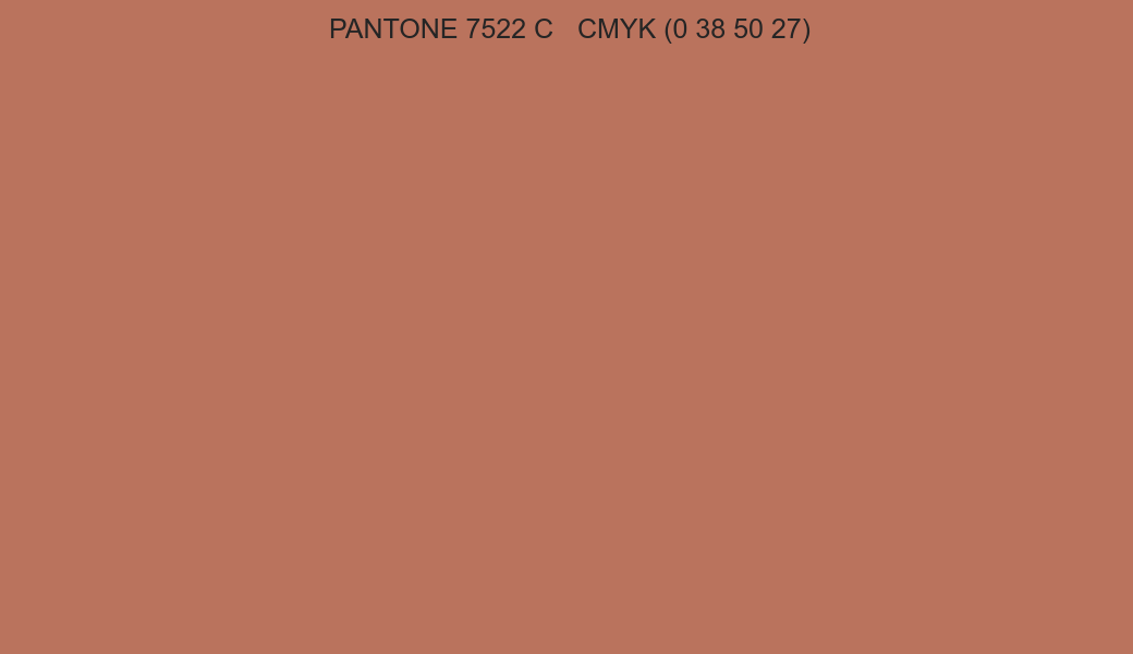 Color PANTONE 7522 C to CMYK (0 38 50 27) converter Color PANTONE 7522 C to CMYK (0 38 50 27) converter