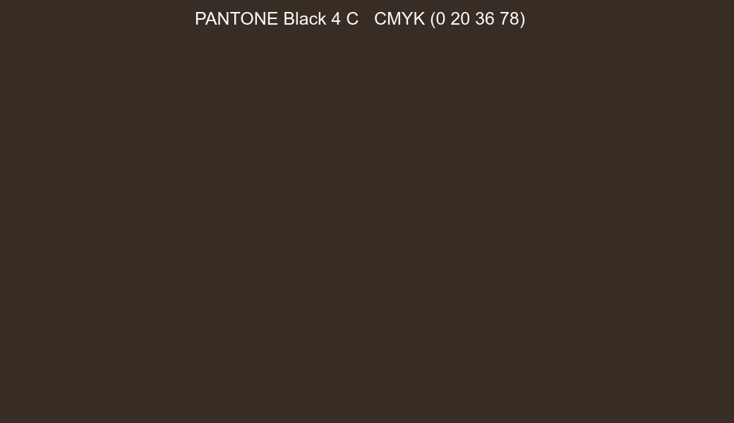 Color PANTONE Black 4 C to CMYK (0 20 36 78) converter Color PANTONE Black 4 C to CMYK (0 20 36 78) converter