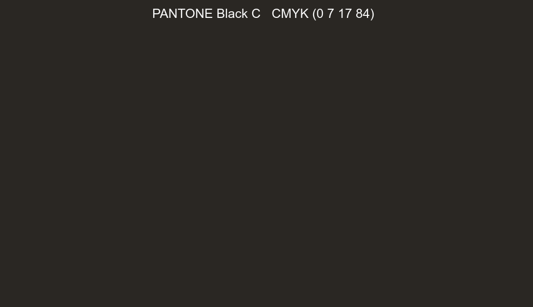 Color PANTONE Black C to CMYK (0 7 17 84) converter Color PANTONE Black C to CMYK (0 7 17 84) converter