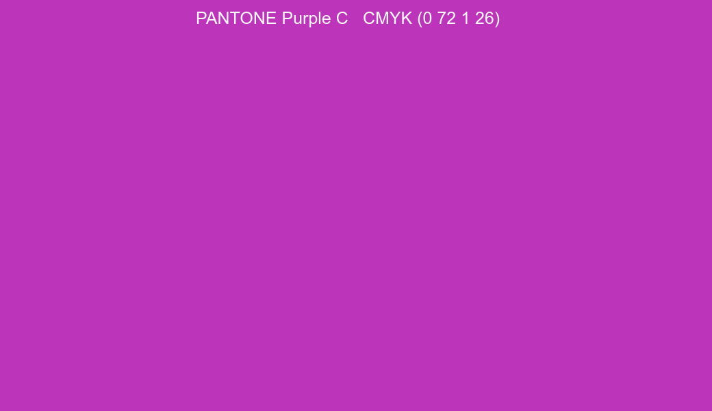 Color PANTONE Purple C to CMYK (0 72 1 26) converter Color PANTONE Purple C to CMYK (0 72 1 26) converter