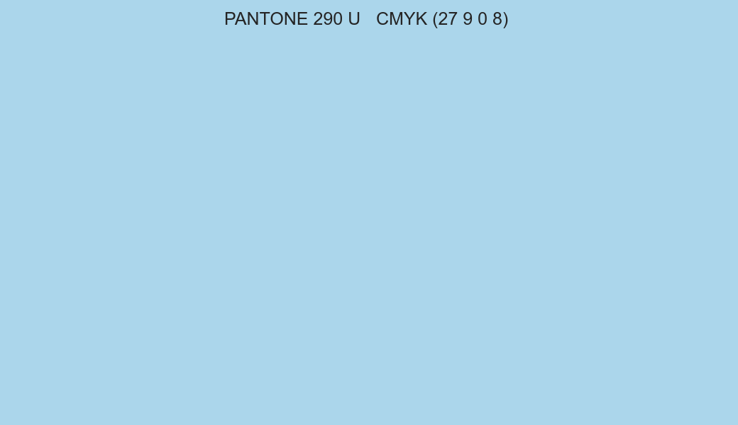 Color PANTONE 290 U to CMYK (27 9 0 8) converter Color PANTONE 290 U to CMYK (27 9 0 8) converter
