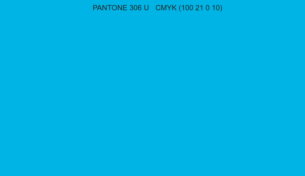 Color PANTONE 306 U to CMYK (100 21 0 10) converter Color PANTONE 306 U to CMYK (100 21 0 10) converter