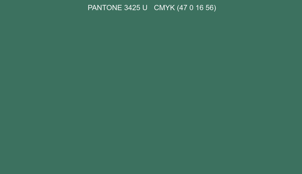 Color PANTONE 3425 U to CMYK (47 0 16 56) converter Color PANTONE 3425 U to CMYK (47 0 16 56) converter
