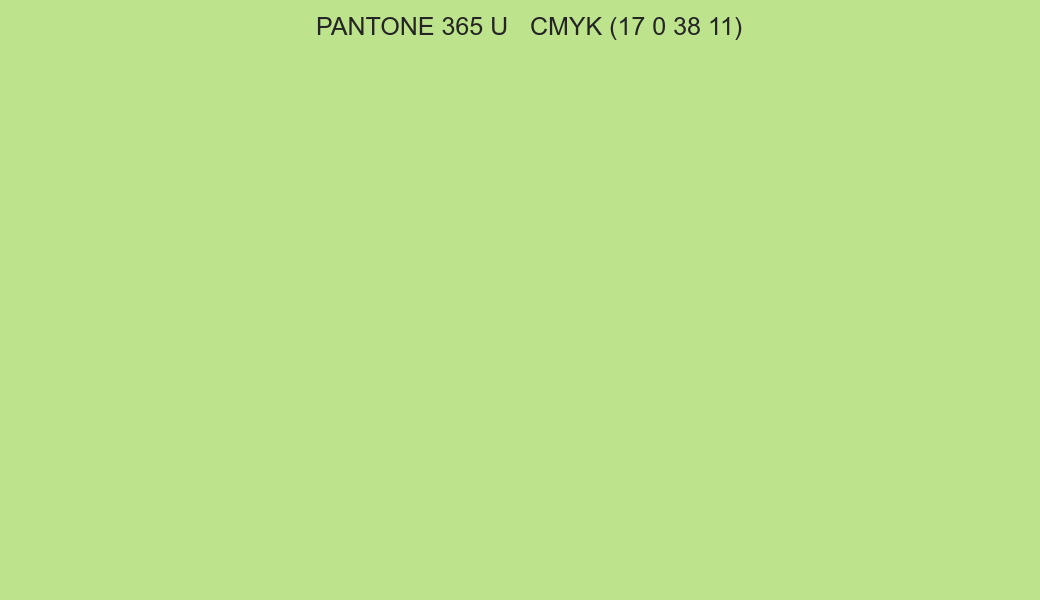 Color PANTONE 365 U to CMYK (17 0 38 11) converter Color PANTONE 365 U to CMYK (17 0 38 11) converter