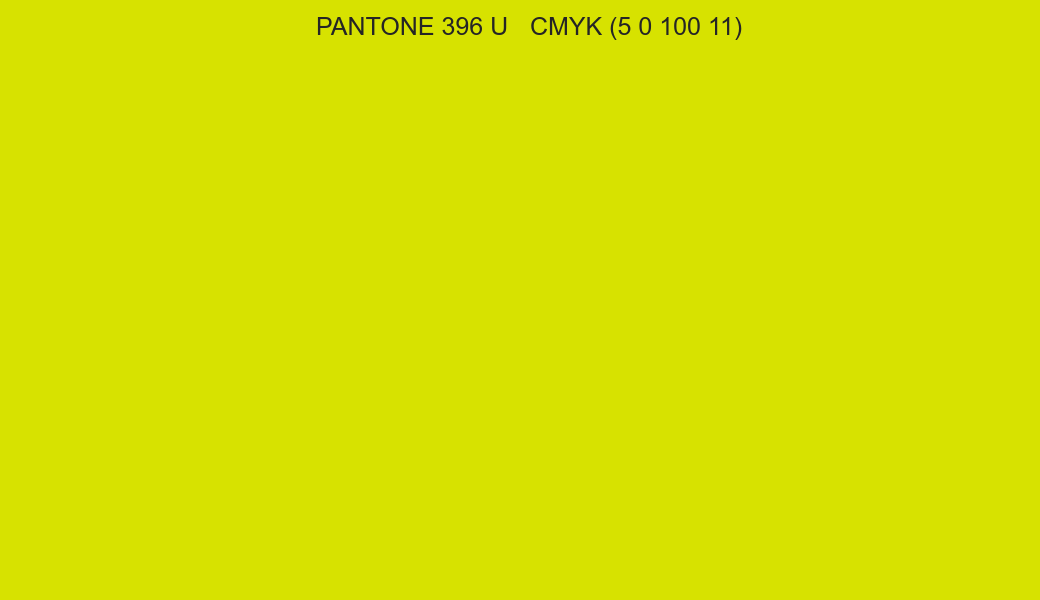 Color PANTONE 396 U to CMYK (5 0 100 11) converter Color PANTONE 396 U to CMYK (5 0 100 11) converter