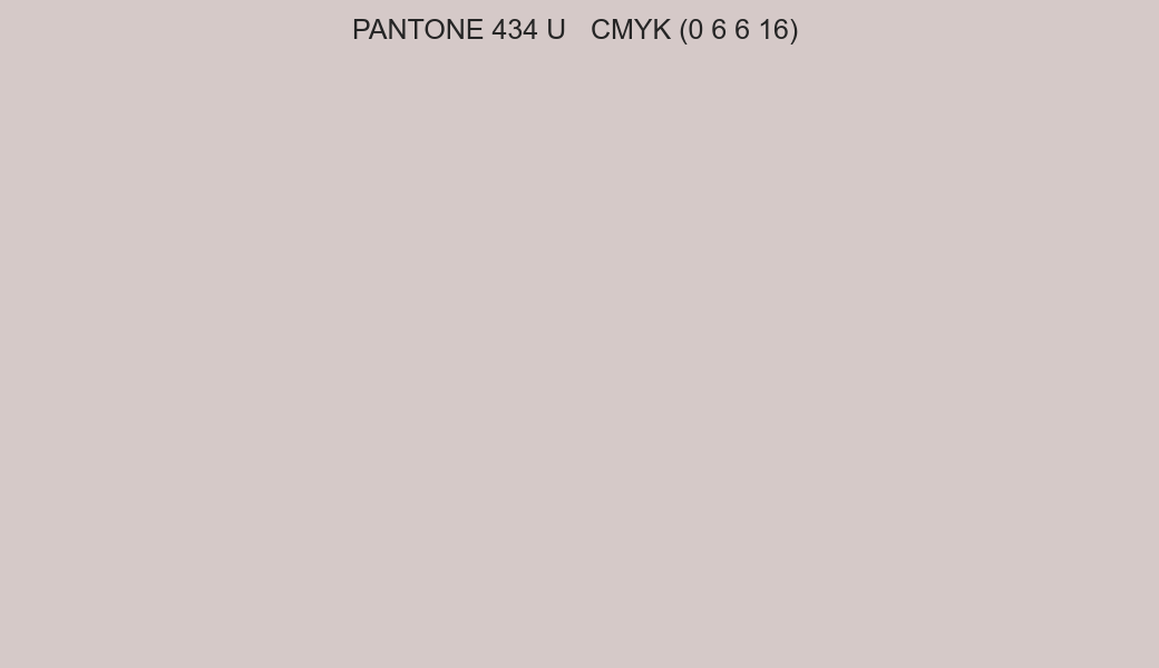 Color PANTONE 434 U to CMYK (0 6 6 16) converter Color PANTONE 434 U to CMYK (0 6 6 16) converter