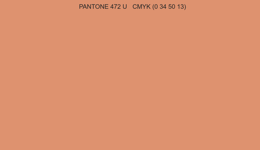 Color PANTONE 472 U to CMYK (0 34 50 13) converter Color PANTONE 472 U to CMYK (0 34 50 13) converter