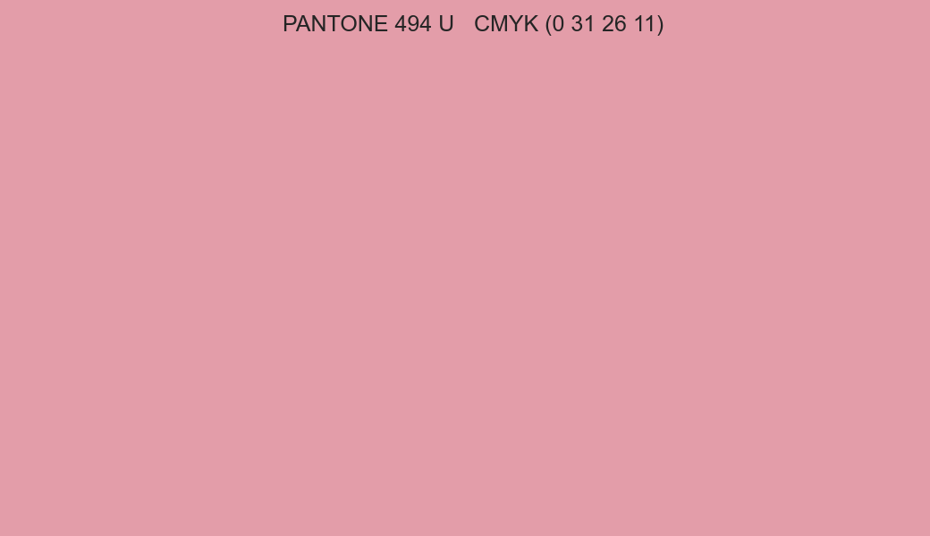 Color PANTONE 494 U to CMYK (0 31 26 11) converter Color PANTONE 494 U to CMYK (0 31 26 11) converter