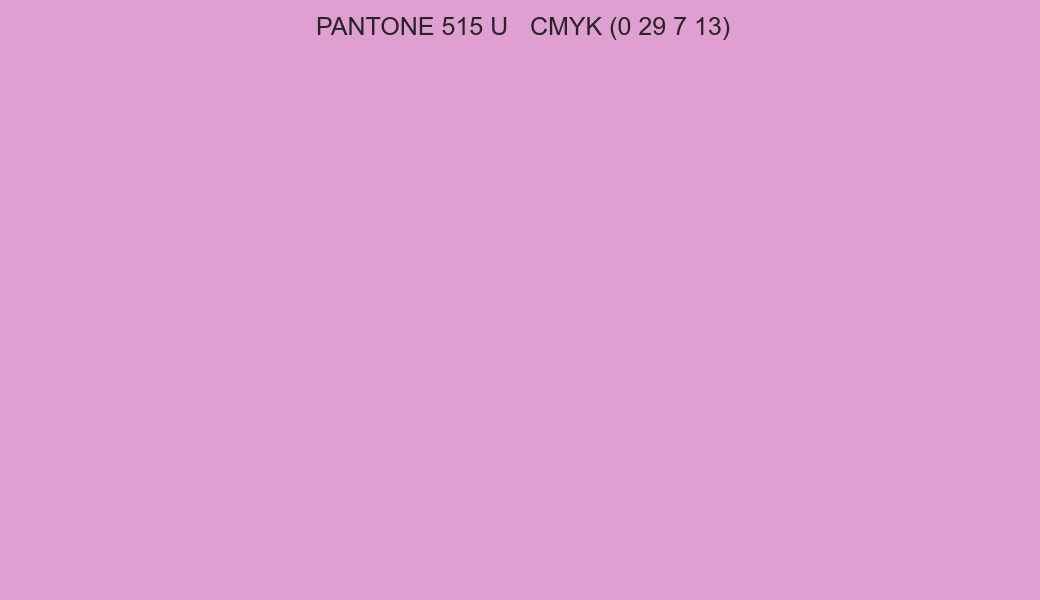 Color PANTONE 515 U to CMYK (0 29 7 13) converter Color PANTONE 515 U to CMYK (0 29 7 13) converter