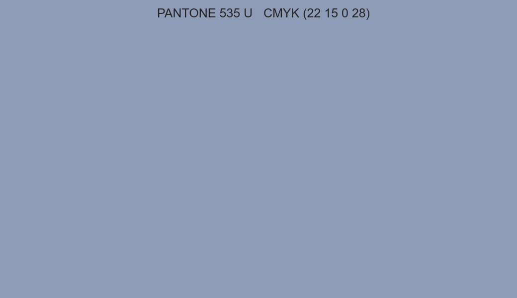 Color PANTONE 535 U to CMYK (22 15 0 28) converter Color PANTONE 535 U to CMYK (22 15 0 28) converter