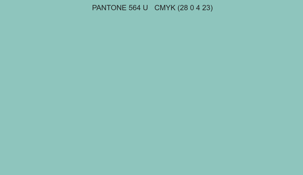 Color PANTONE 564 U to CMYK (28 0 4 23) converter Color PANTONE 564 U to CMYK (28 0 4 23) converter