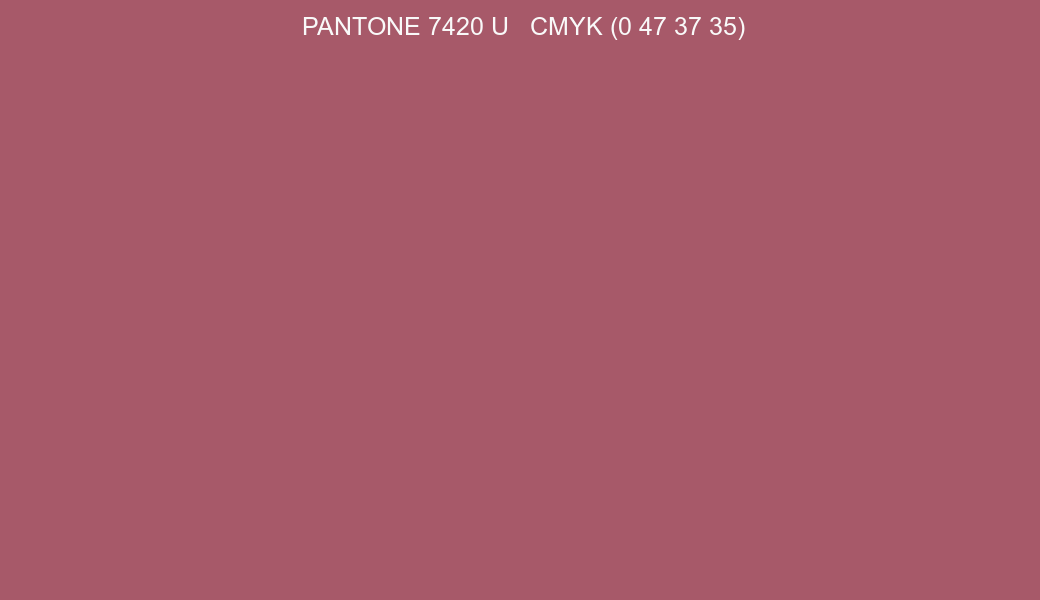 Color PANTONE 7420 U to CMYK (0 47 37 35) converter Color PANTONE 7420 U to CMYK (0 47 37 35) converter