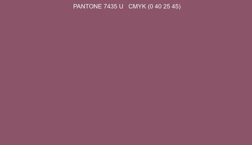 Color PANTONE 7435 U to CMYK (0 40 25 45) converter Color PANTONE 7435 U to CMYK (0 40 25 45) converter