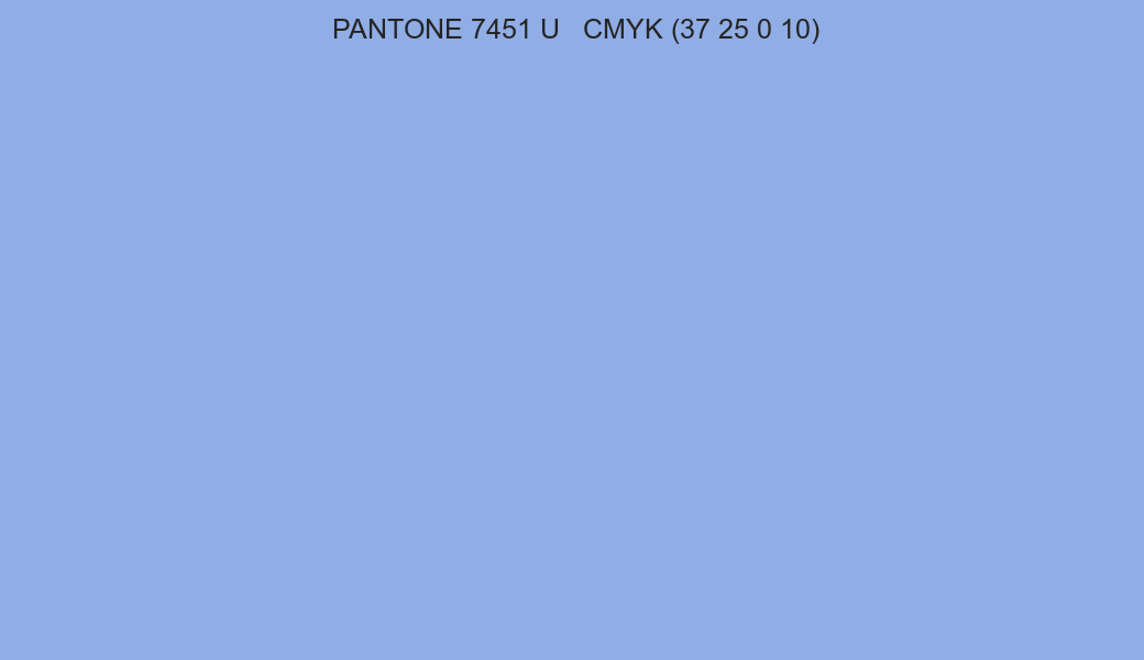 Color PANTONE 7451 U to CMYK (37 25 0 10) converter Color PANTONE 7451 U to CMYK (37 25 0 10) converter