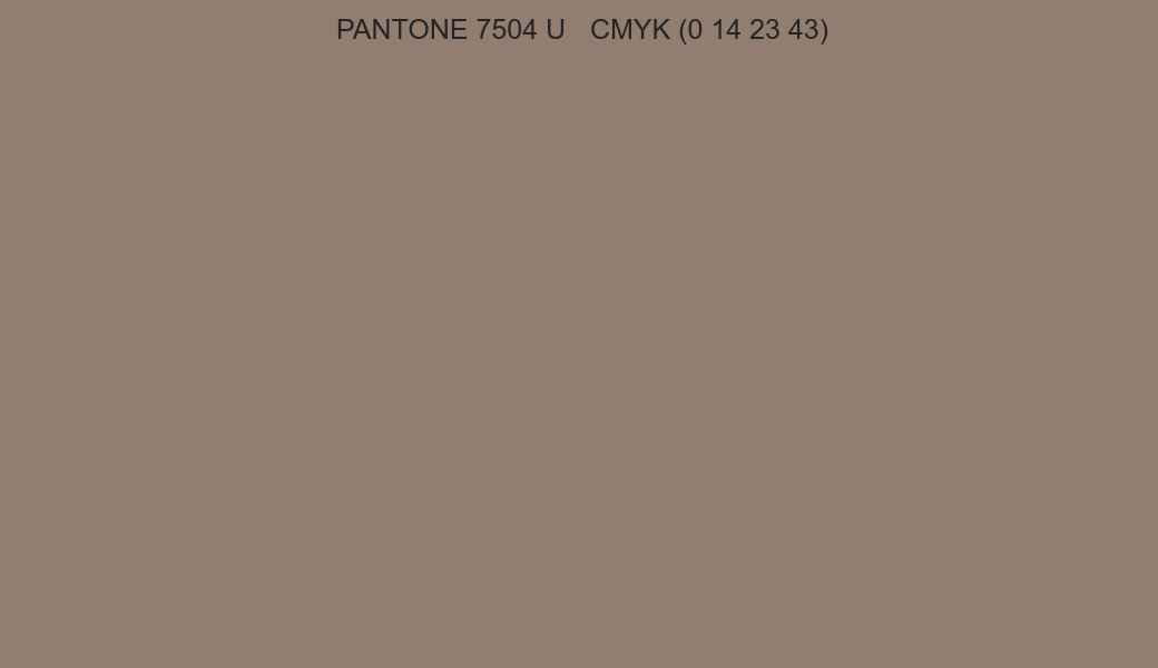 Color PANTONE 7504 U to CMYK (0 14 23 43) converter Color PANTONE 7504 U to CMYK (0 14 23 43) converter