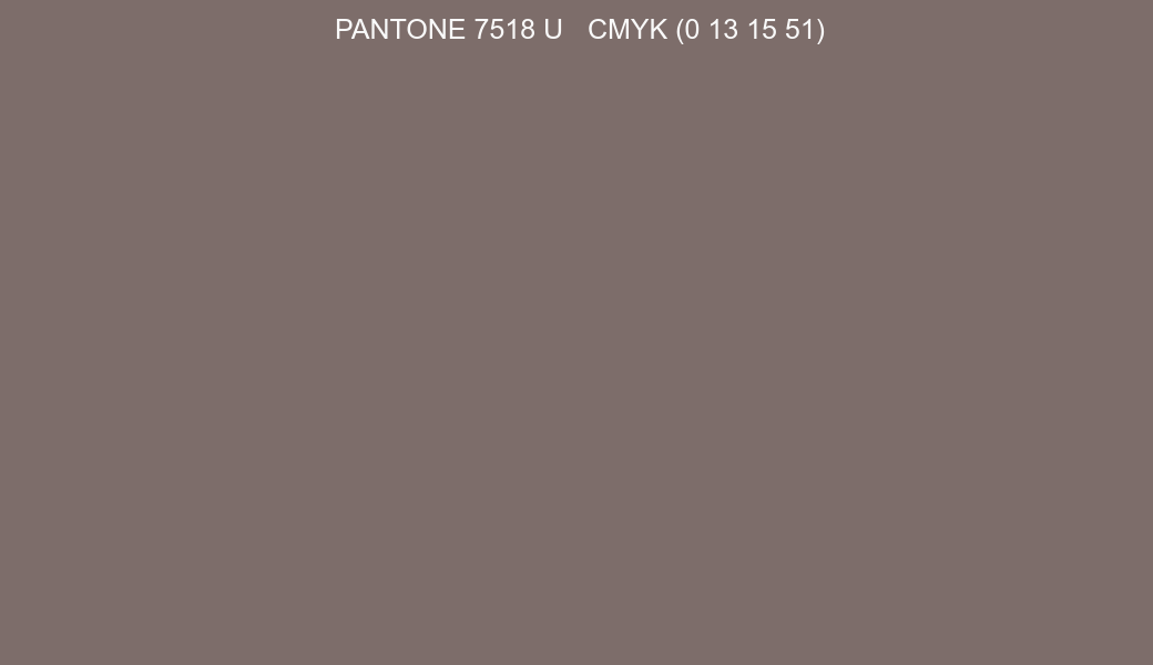 Color PANTONE 7518 U to CMYK (0 13 15 51) converter Color PANTONE 7518 U to CMYK (0 13 15 51) converter