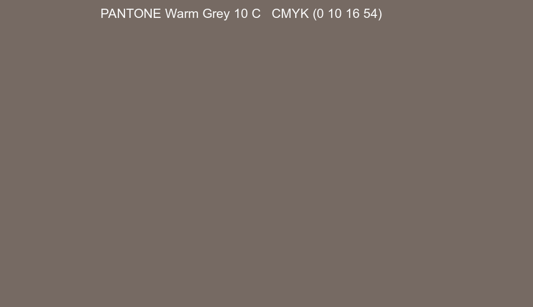 Color PANTONE Warm Grey 10 C to CMYK (0 10 16 54) converter