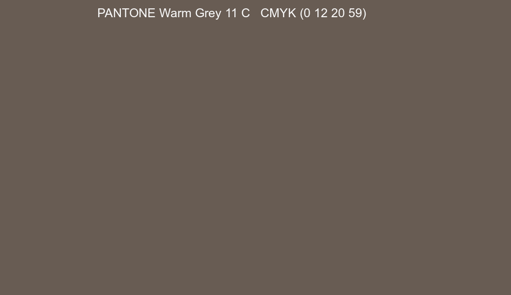Color PANTONE Warm Grey 11 C to CMYK (0 12 20 59) converter
