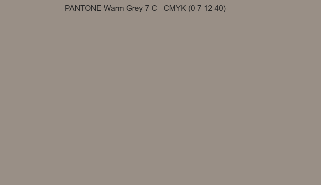 Color PANTONE Warm Grey 7 C to CMYK (0 7 12 40) converter