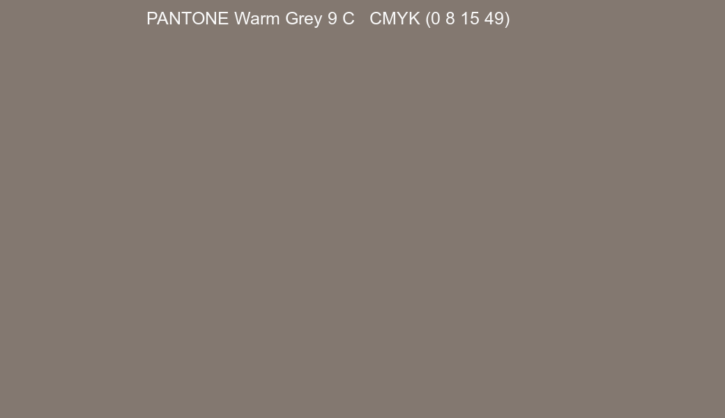 Color PANTONE Warm Grey 9 C to CMYK (0 8 15 49) converter