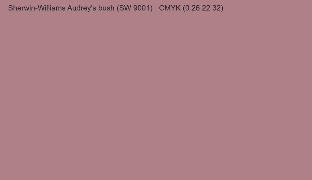 Color Sherwin-Williams Audrey's bush (SW 9001) to CMYK (0 26 22 32) converter Color Sherwin-Williams Audrey's bush (SW 9001) to CMYK (0 26 22 32) converter