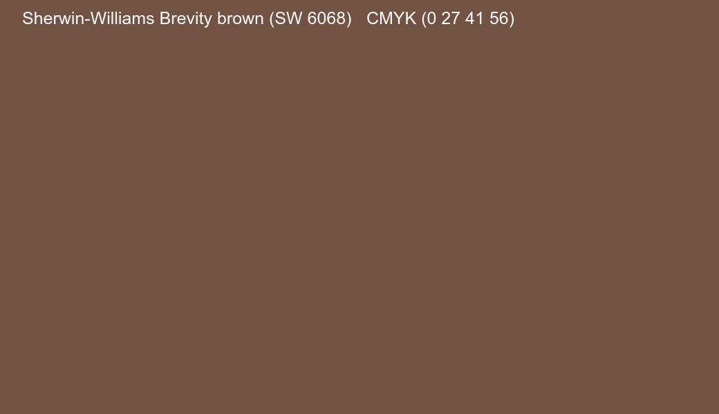 Color Sherwin-Williams Brevity brown (SW 6068) to CMYK (0 27 41 56) converter Color Sherwin-Williams Brevity brown (SW 6068) to CMYK (0 27 41 56) converter