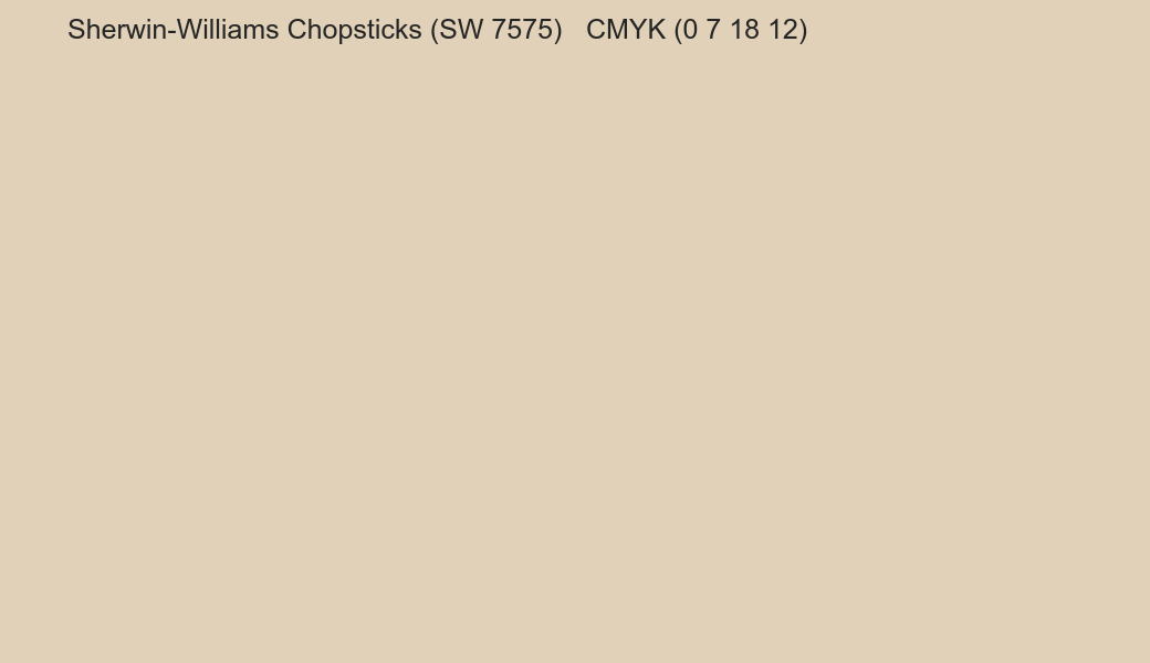 Color Sherwin-Williams Chopsticks (SW 7575) to CMYK (0 7 18 12) converter Color Sherwin-Williams Chopsticks (SW 7575) to CMYK (0 7 18 12) converter