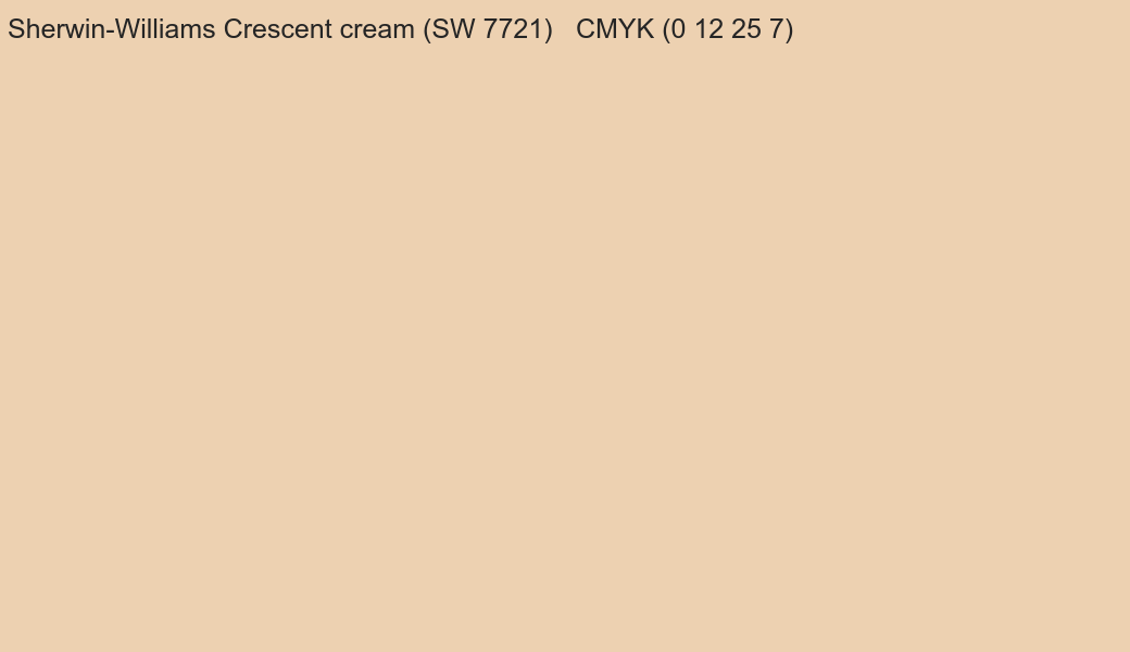 Color Sherwin-Williams Crescent cream (SW 7721) to CMYK (0 12 25 7) converter Color Sherwin-Williams Crescent cream (SW 7721) to CMYK (0 12 25 7) converter