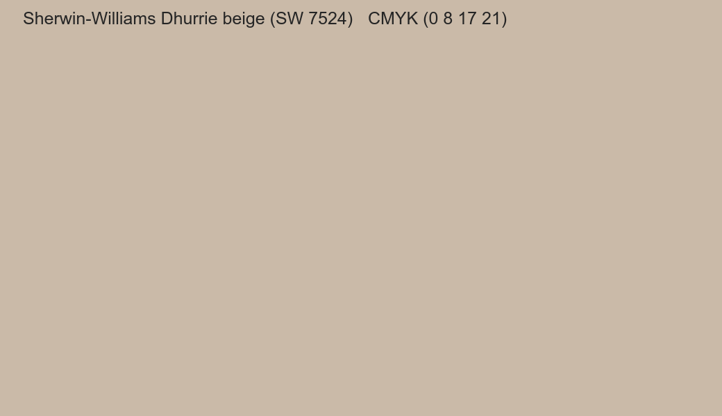Color Sherwin-Williams Dhurrie beige (SW 7524) to CMYK (0 8 17 21) converter Color Sherwin-Williams Dhurrie beige (SW 7524) to CMYK (0 8 17 21) converter