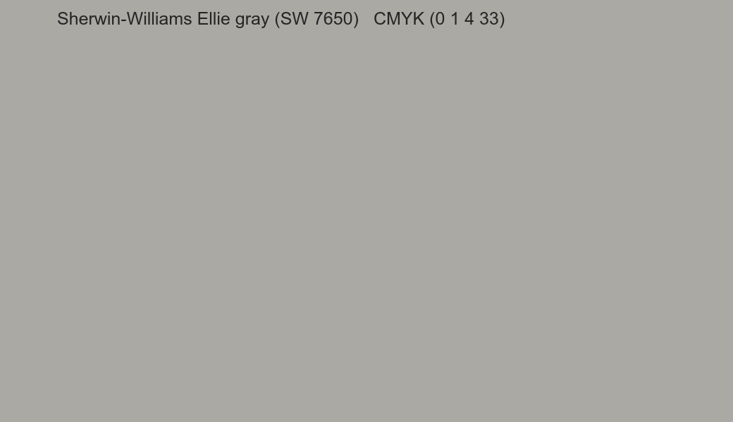 Color Sherwin-Williams Ellie gray (SW 7650) to CMYK (0 1 4 33) converter Color Sherwin-Williams Ellie gray (SW 7650) to CMYK (0 1 4 33) converter