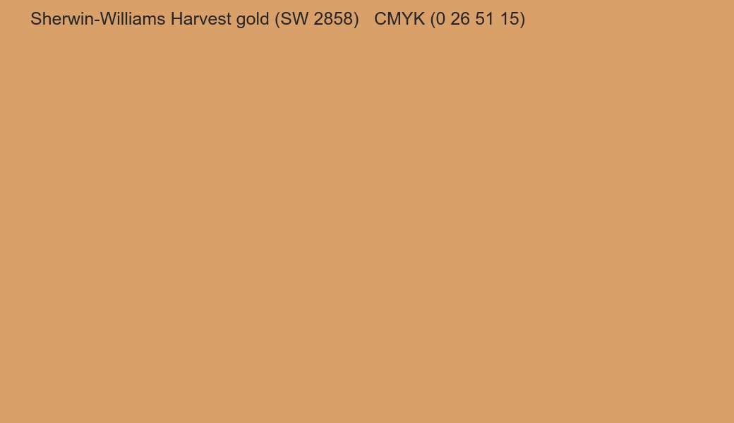 Color Sherwin-Williams Harvest gold (SW 2858) to CMYK (0 26 51 15) converter Color Sherwin-Williams Harvest gold (SW 2858) to CMYK (0 26 51 15) converter