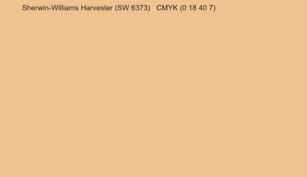 Color Sherwin-Williams Harvester (SW 6373) to CMYK (0 18 40 7) converter Color Sherwin-Williams Harvester (SW 6373) to CMYK (0 18 40 7) converter