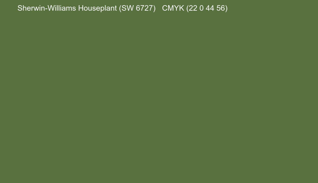 Color Sherwin-Williams Houseplant (SW 6727) to CMYK (22 0 44 56) converter Color Sherwin-Williams Houseplant (SW 6727) to CMYK (22 0 44 56) converter