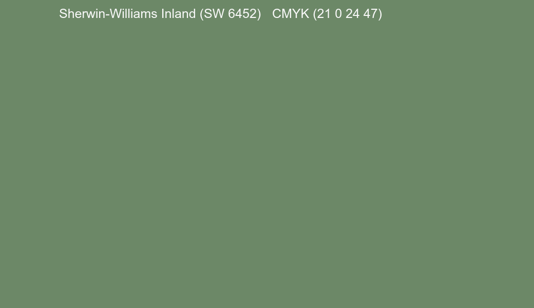 Color Sherwin-Williams Inland (SW 6452) to CMYK (21 0 24 47) converter Color Sherwin-Williams Inland (SW 6452) to CMYK (21 0 24 47) converter
