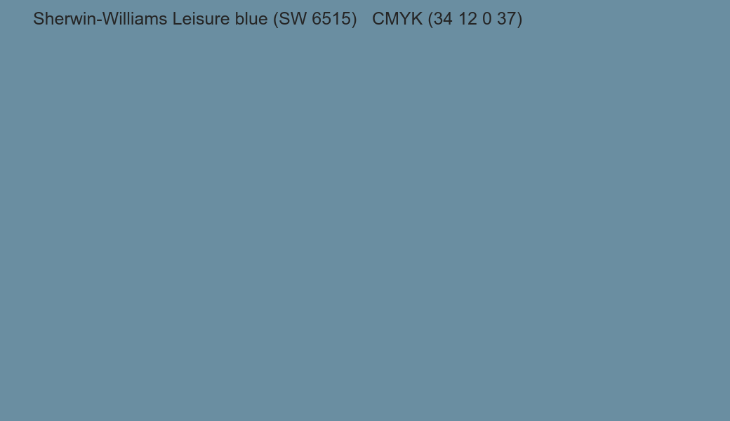 Color Sherwin-Williams Leisure blue (SW 6515) to CMYK (34 12 0 37) converter Color Sherwin-Williams Leisure blue (SW 6515) to CMYK (34 12 0 37) converter