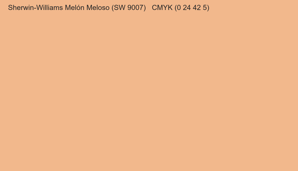 Color Sherwin-Williams Melón Meloso (SW 9007) to CMYK (0 24 42 5) converter Color Sherwin-Williams Melón Meloso (SW 9007) to CMYK (0 24 42 5) converter