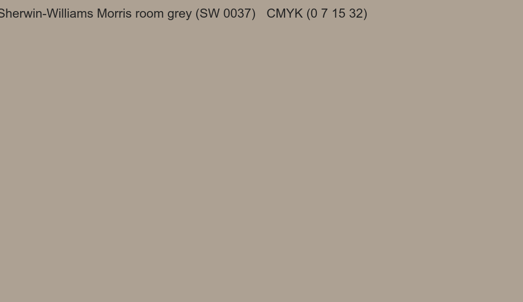 Color Sherwin-Williams Morris room grey (SW 0037) to CMYK (0 7 15 32) converter Color Sherwin-Williams Morris room grey (SW 0037) to CMYK (0 7 15 32) converter
