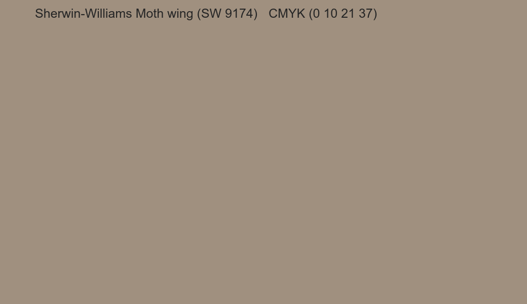 Color Sherwin-Williams Moth wing (SW 9174) to CMYK (0 10 21 37) converter Color Sherwin-Williams Moth wing (SW 9174) to CMYK (0 10 21 37) converter