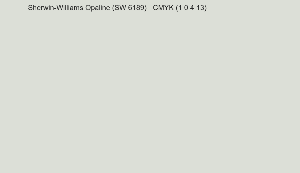 Color Sherwin-Williams Opaline (SW 6189) to CMYK (1 0 4 13) converter Color Sherwin-Williams Opaline (SW 6189) to CMYK (1 0 4 13) converter