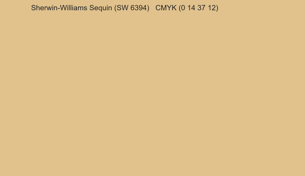 Color Sherwin-Williams Sequin (SW 6394) to CMYK (0 14 37 12) converter Color Sherwin-Williams Sequin (SW 6394) to CMYK (0 14 37 12) converter
