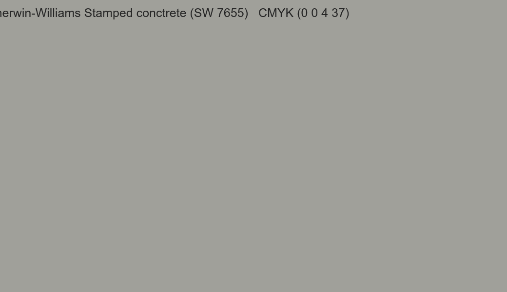 Color Sherwin-Williams Stamped conctrete (SW 7655) to CMYK (0 0 4 37) converter Color Sherwin-Williams Stamped conctrete (SW 7655) to CMYK (0 0 4 37) converter
