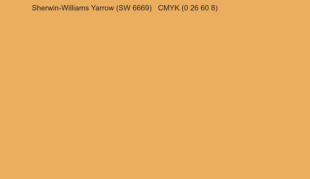 Color Sherwin-Williams Yarrow (SW 6669) to CMYK (0 26 60 8) converter Color Sherwin-Williams Yarrow (SW 6669) to CMYK (0 26 60 8) converter