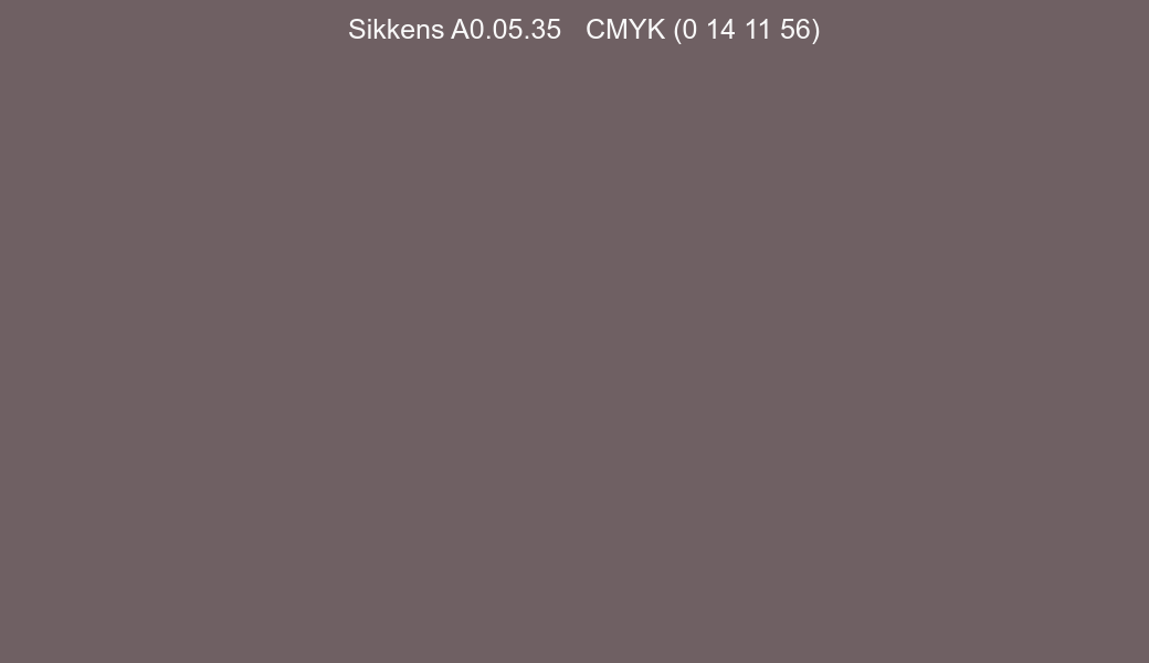 Color Sikkens A0.05.35 to CMYK (0 14 11 56) converter Color Sikkens A0.05.35 to CMYK (0 14 11 56) converter