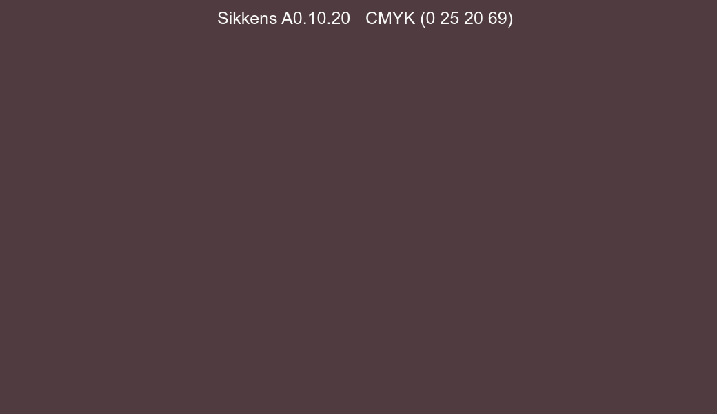 Color Sikkens A0.10.20 to CMYK (0 25 20 69) converter Color Sikkens A0.10.20 to CMYK (0 25 20 69) converter