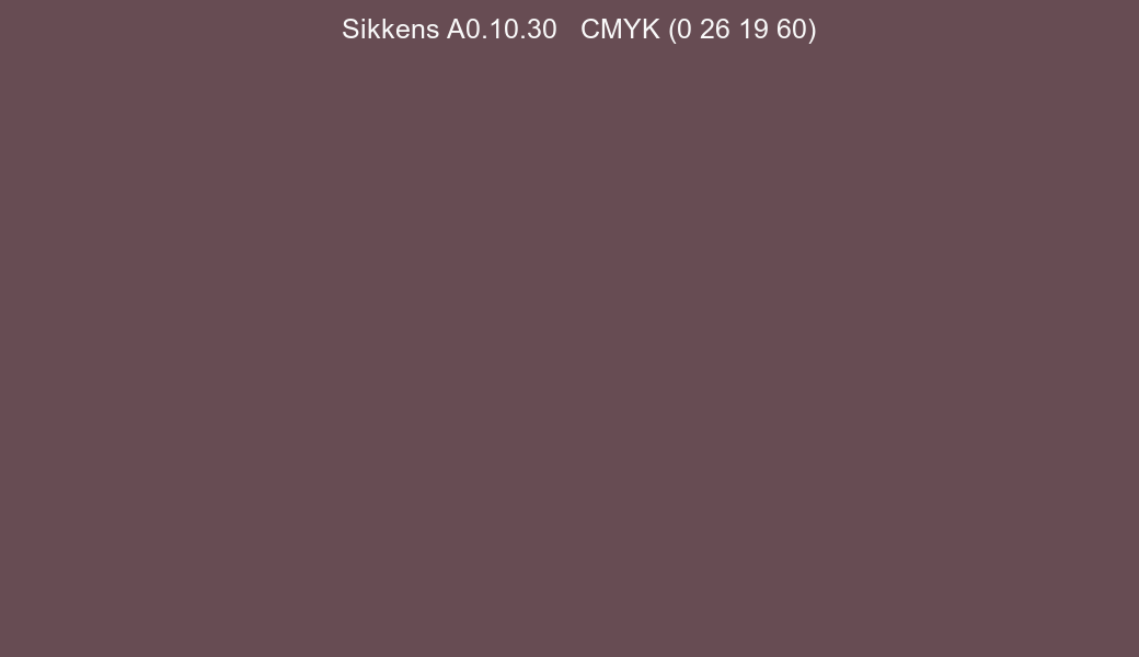 Color Sikkens A0.10.30 to CMYK (0 26 19 60) converter Color Sikkens A0.10.30 to CMYK (0 26 19 60) converter