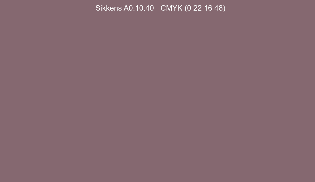 Color Sikkens A0.10.40 to CMYK (0 22 16 48) converter Color Sikkens A0.10.40 to CMYK (0 22 16 48) converter